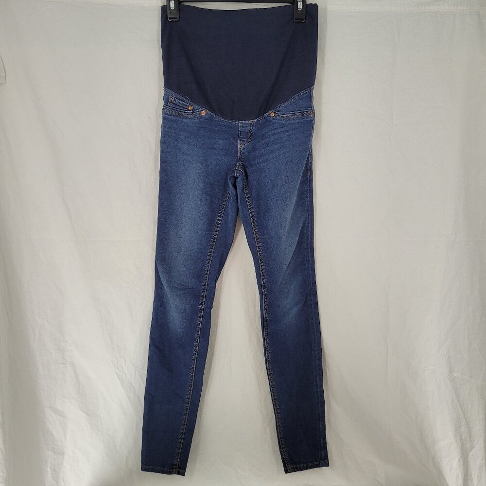 H&M &Denim Maternity Jeans Mama Super Skinny High Rib Medium Wash Women's Size 6